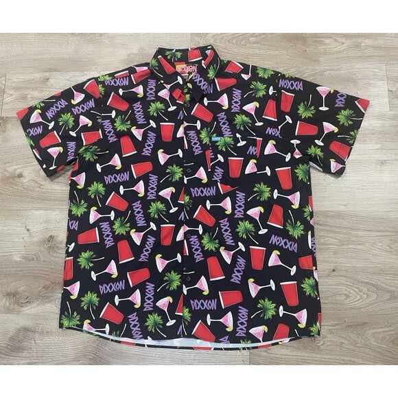 Dixxon Flannel Company Dancun Party Button Up Shirt Red Solo Cup Palm Trees 3XL - Picture 2 of 8